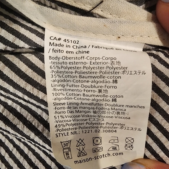 SCOTCH & Soda Maison Scotch Pin Stripe Button Front Blazer - small - Picture 8 of 9